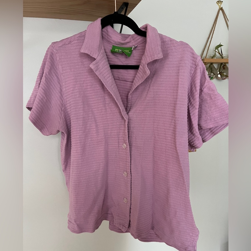 Big bud press pantry button up terry cloth small fits like large lilac purple